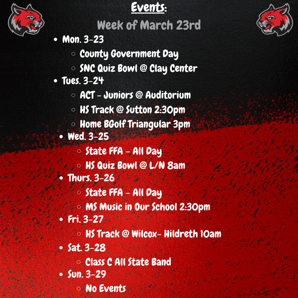weekly events