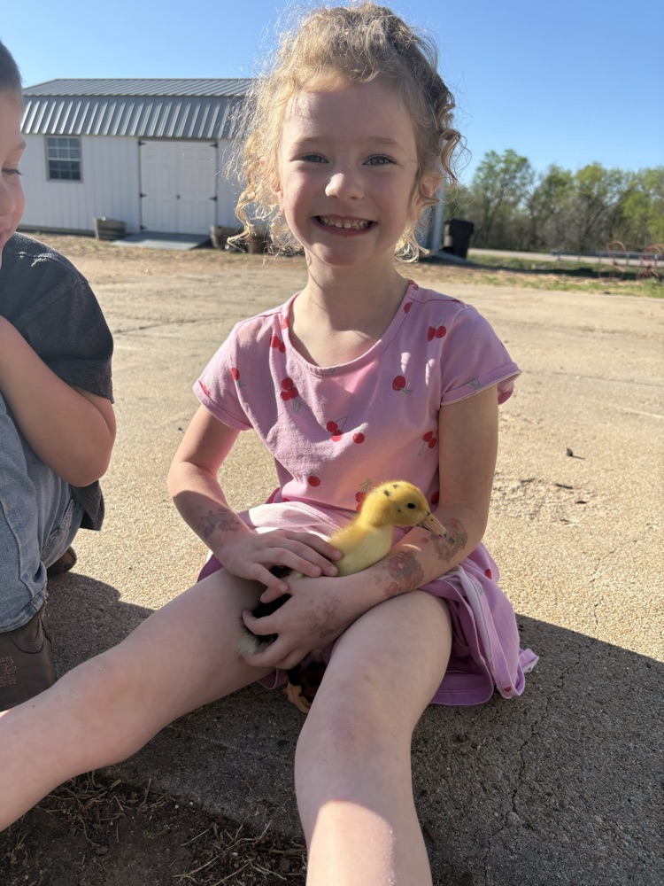 Ellie bonded with the duckling 