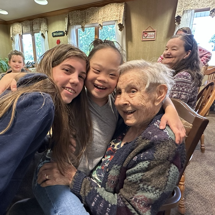 Students enjoying time with residents
