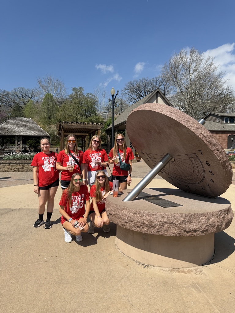 Art Club members with one of the sundials
