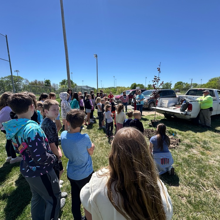 Students learning how to properly plant a tree.