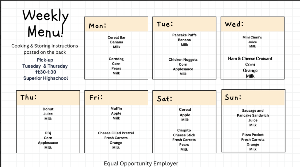 weekly menu