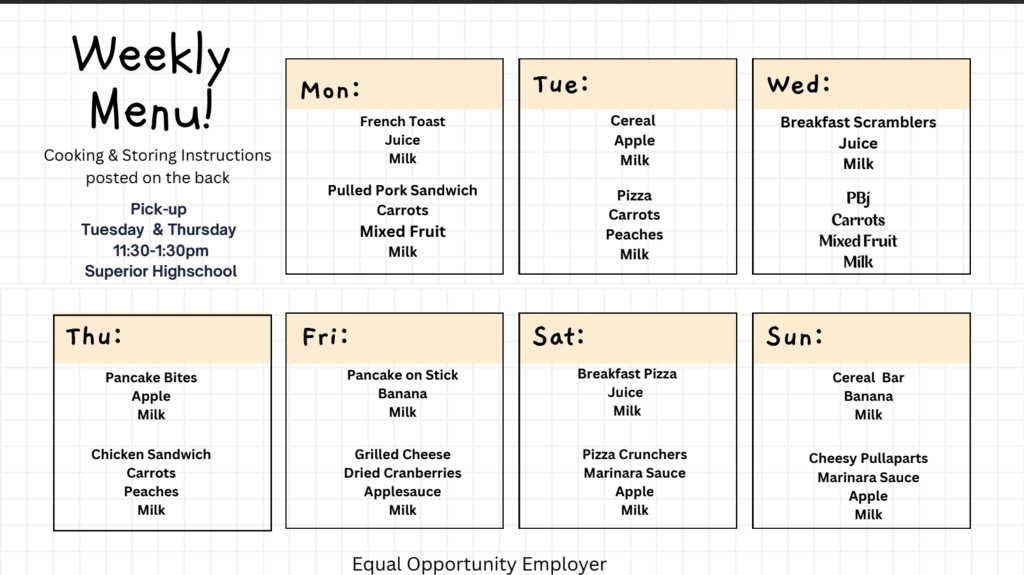 weekly menu