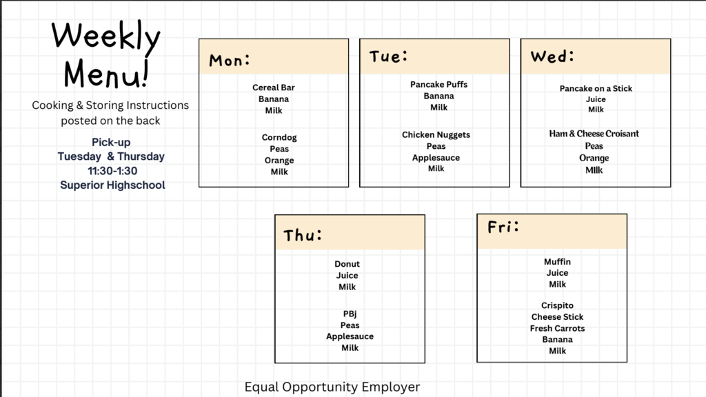 weekly menu