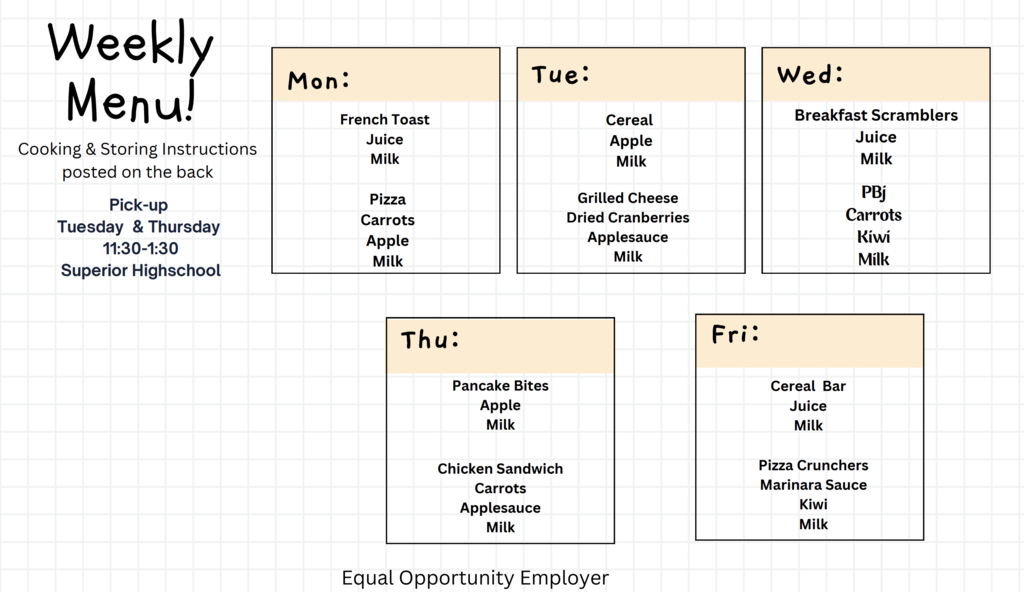 weekly menu