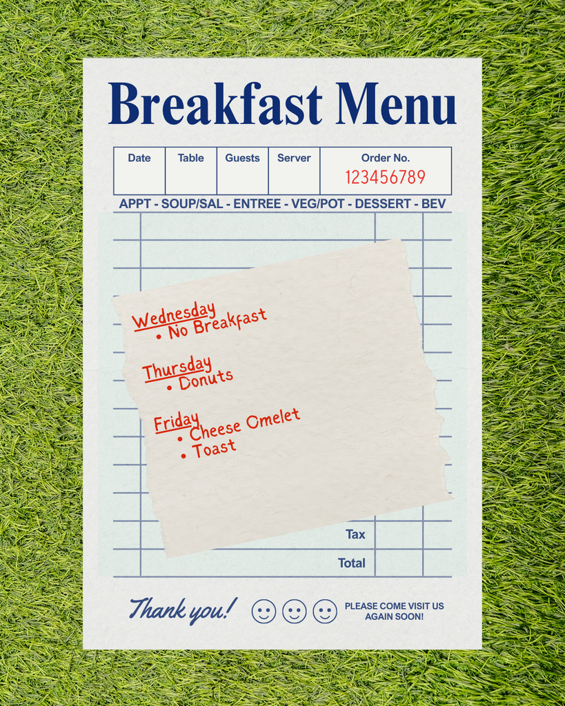 breakfast menu