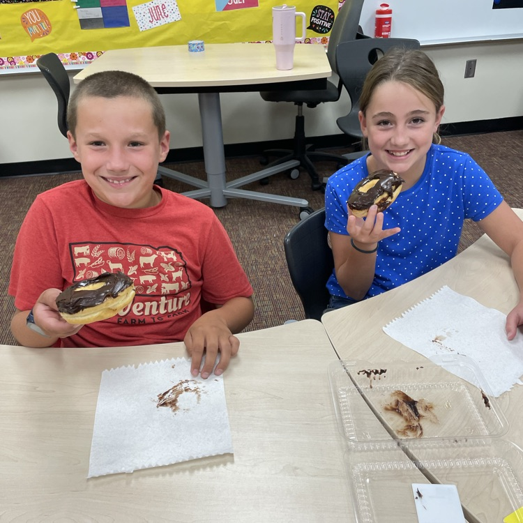 Big smiles from these two 5th graders! 