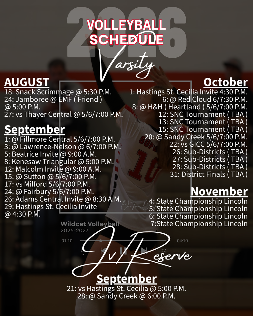 Volleyball Schedule 26