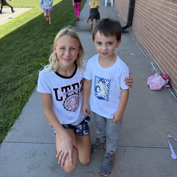 Cousins on the playground 