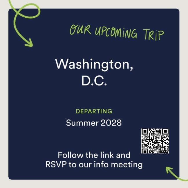 Washington D.C. trip meeting info and QR code