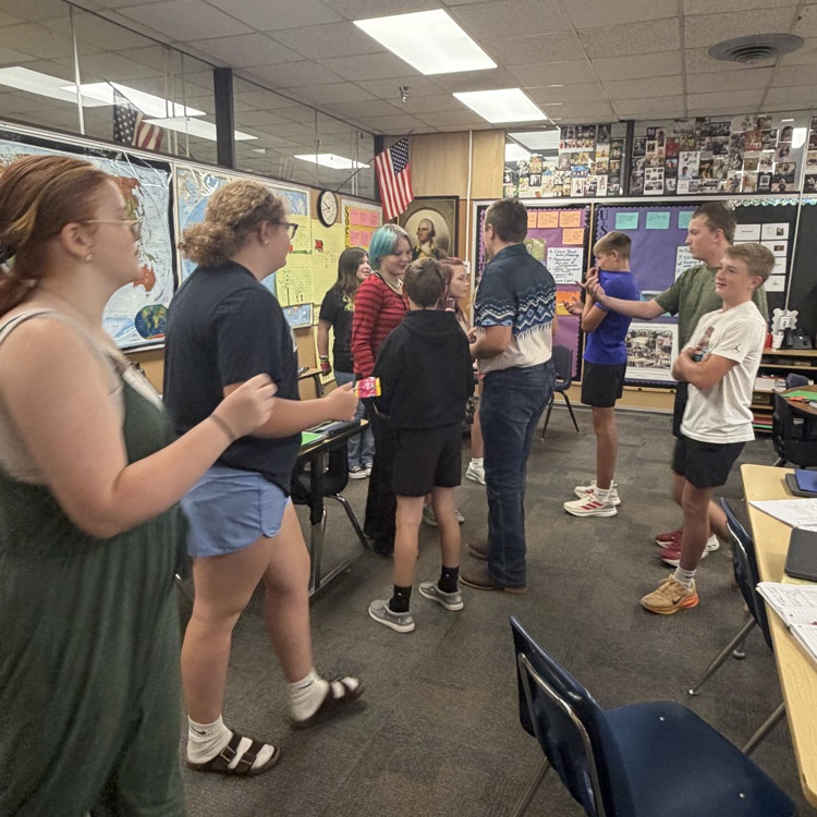 students buying and selling their candy