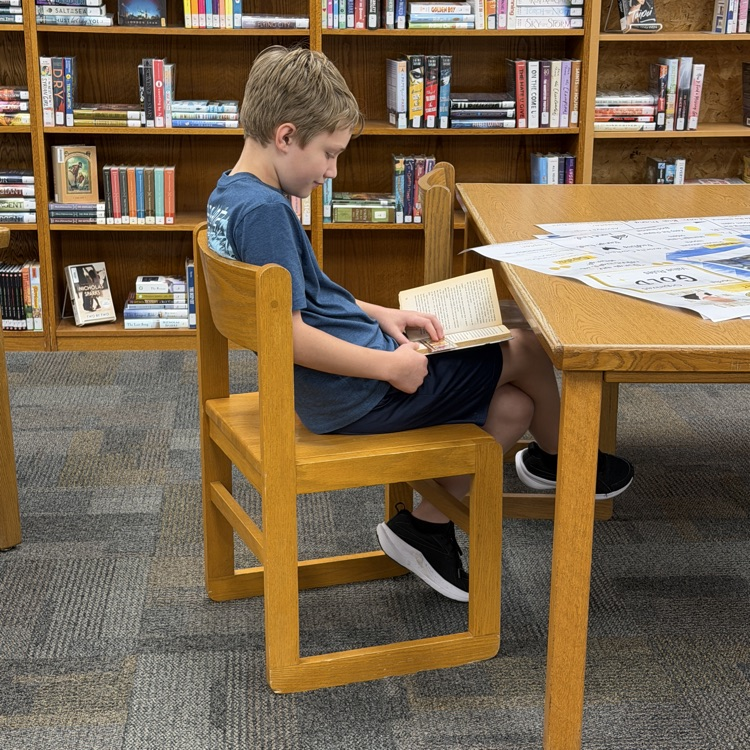 student reading