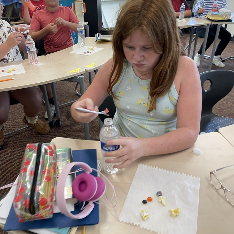 5tj graders making Mixtures & Solutions. 
