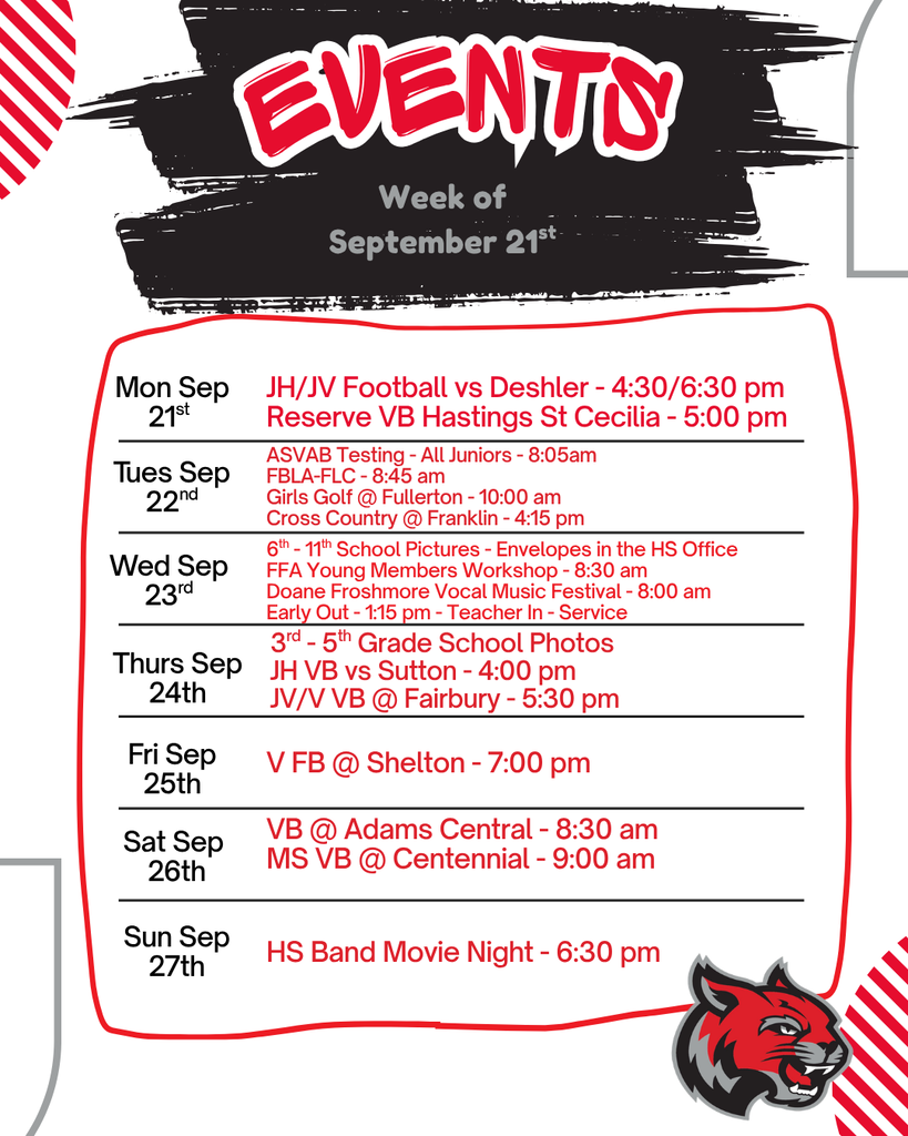 SHS Events September 21st