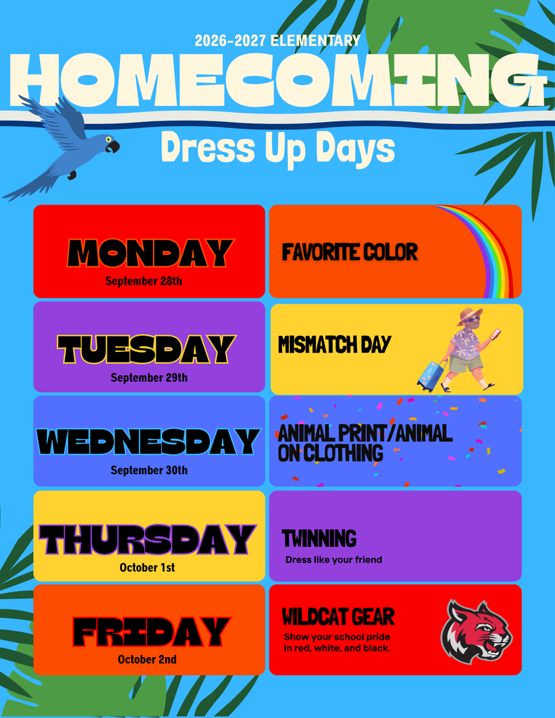 elementary homecoming dress up days