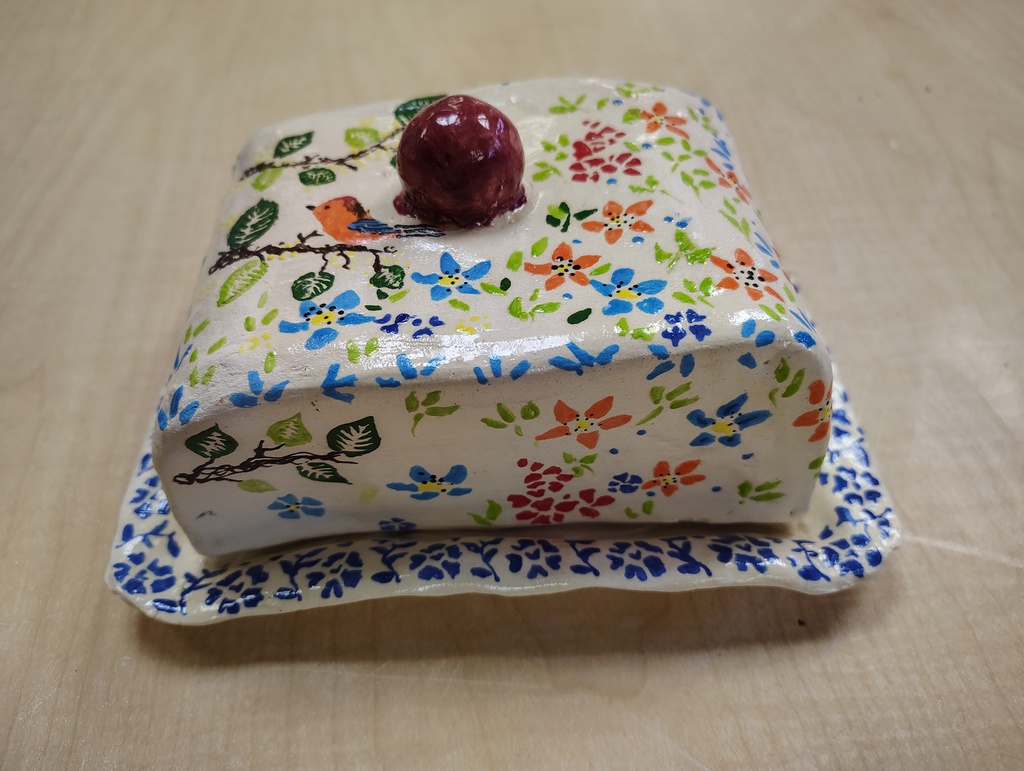 Spring Season Butter Dish by Melissa Rhodes