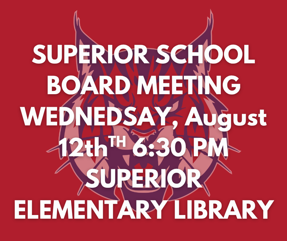 Board Meeting Agenda for Wednesday, August 12th @ 6:30 PM