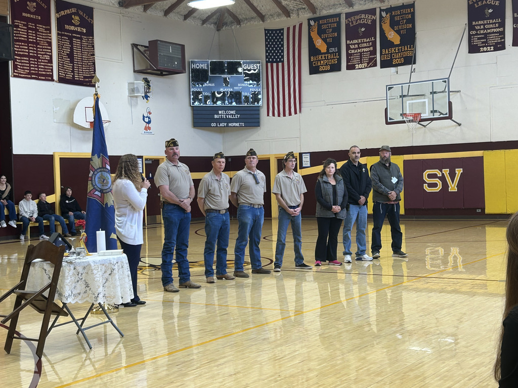 Mrs. Evans introducing our veterans