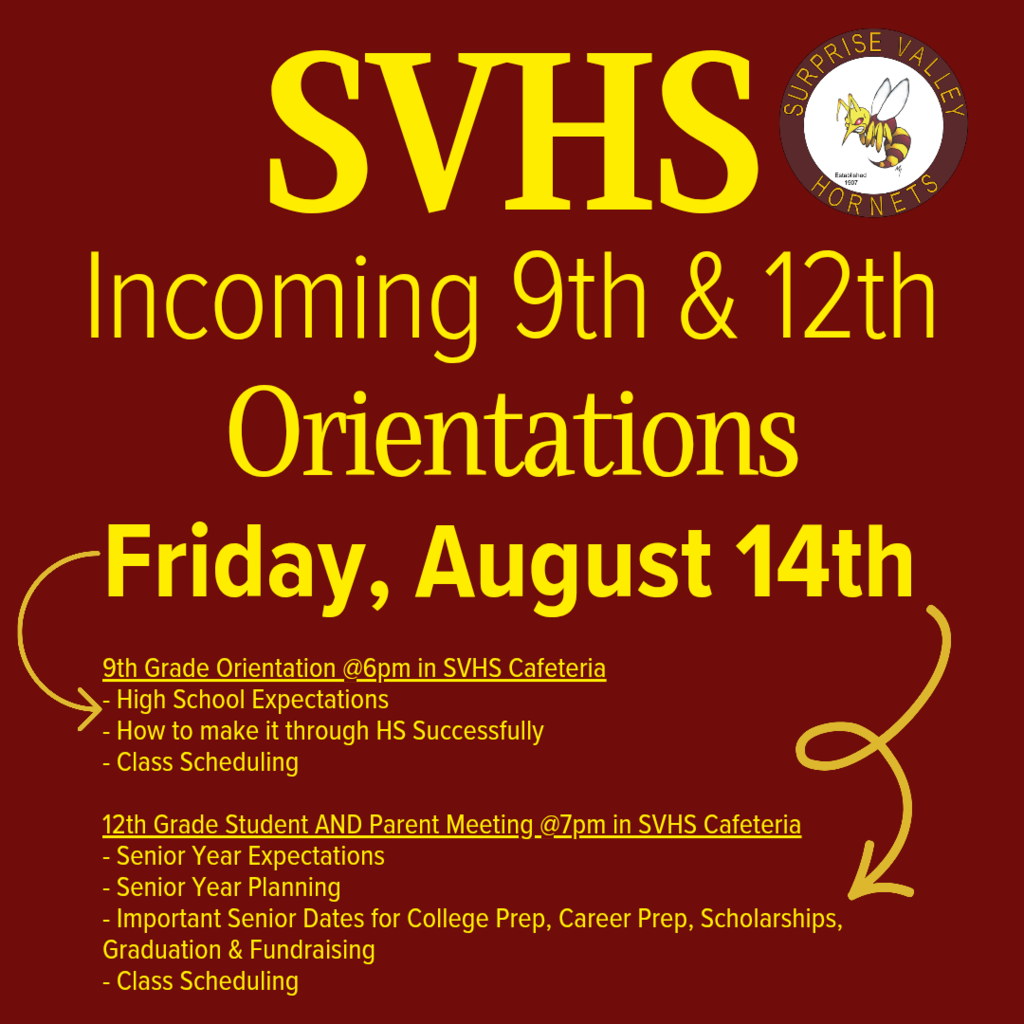 Attention incoming freshman and seniors! 