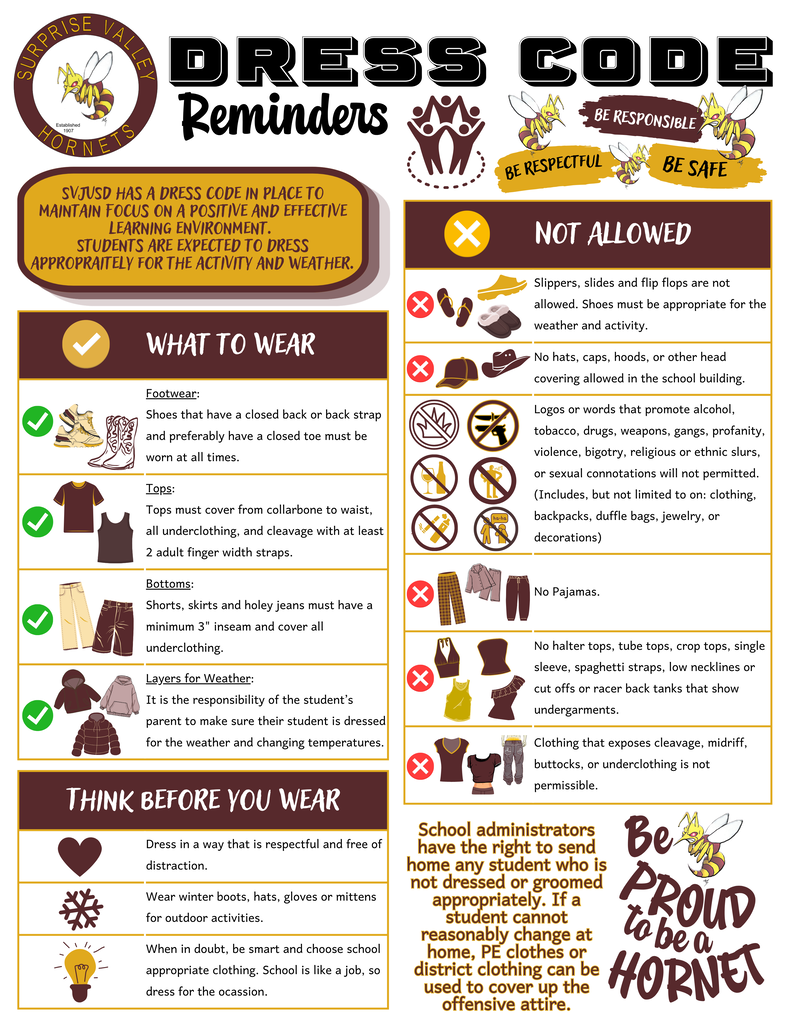Dress Code Reminders