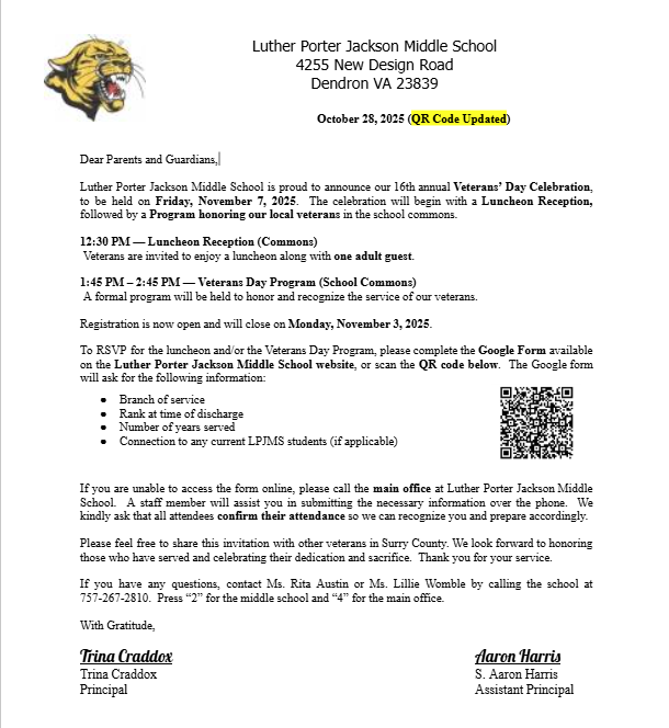 Veteran's Day QR Code