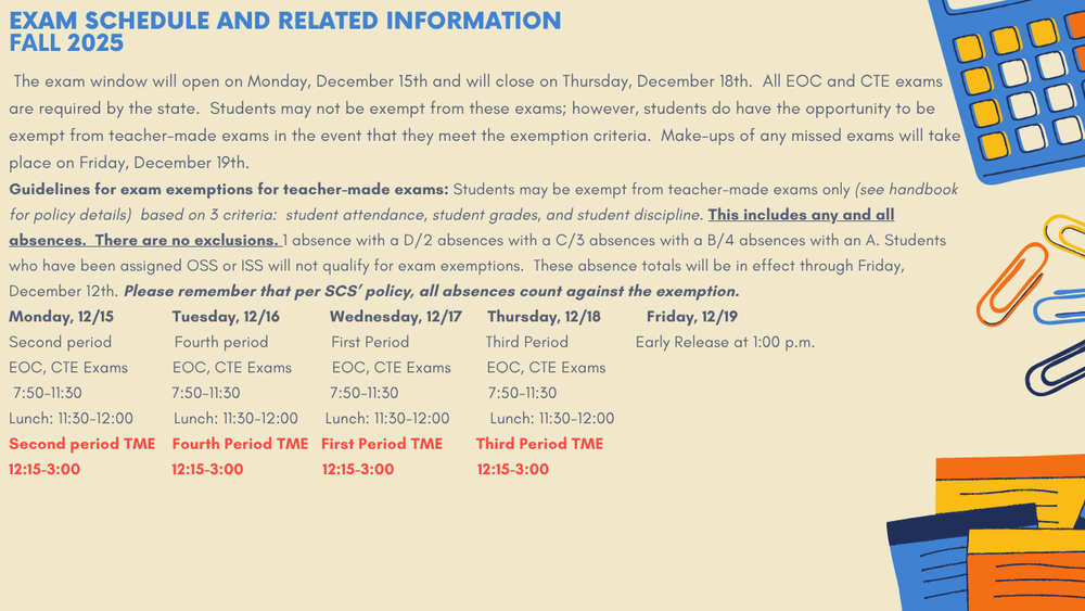 2025 Fall Exam Schedule
