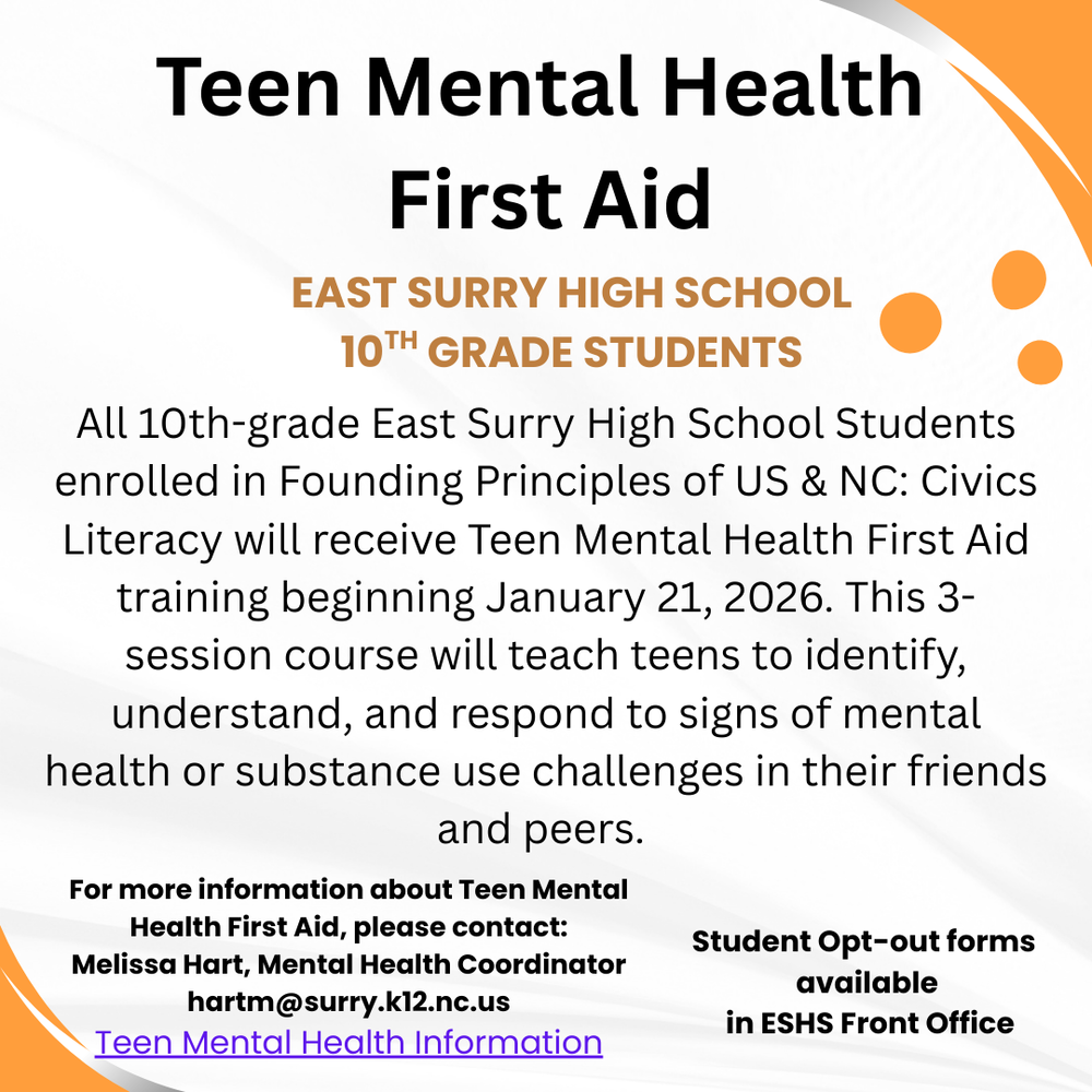Teen Mental Health First Aid for10th Grade Students