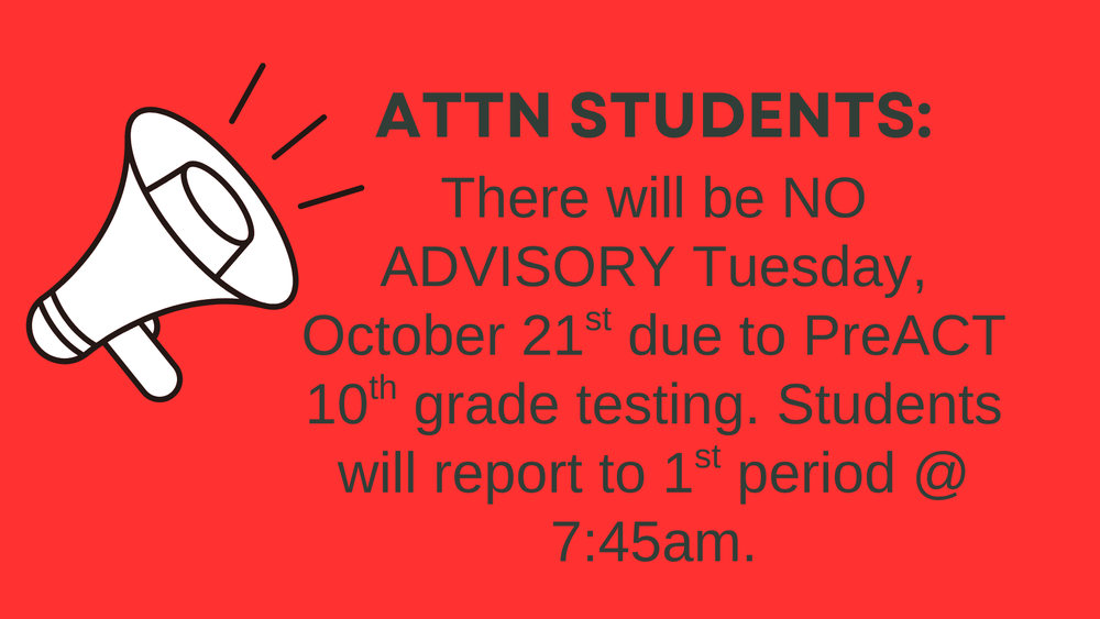 Attn Students: No Advisory 10.21.25