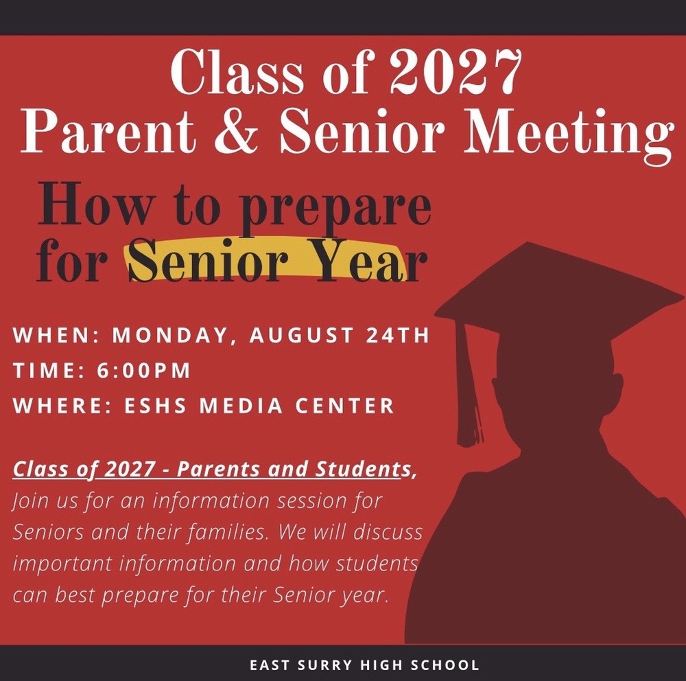 Class of 2027 Parent Senior Meeting 8.24.26 6:00pm