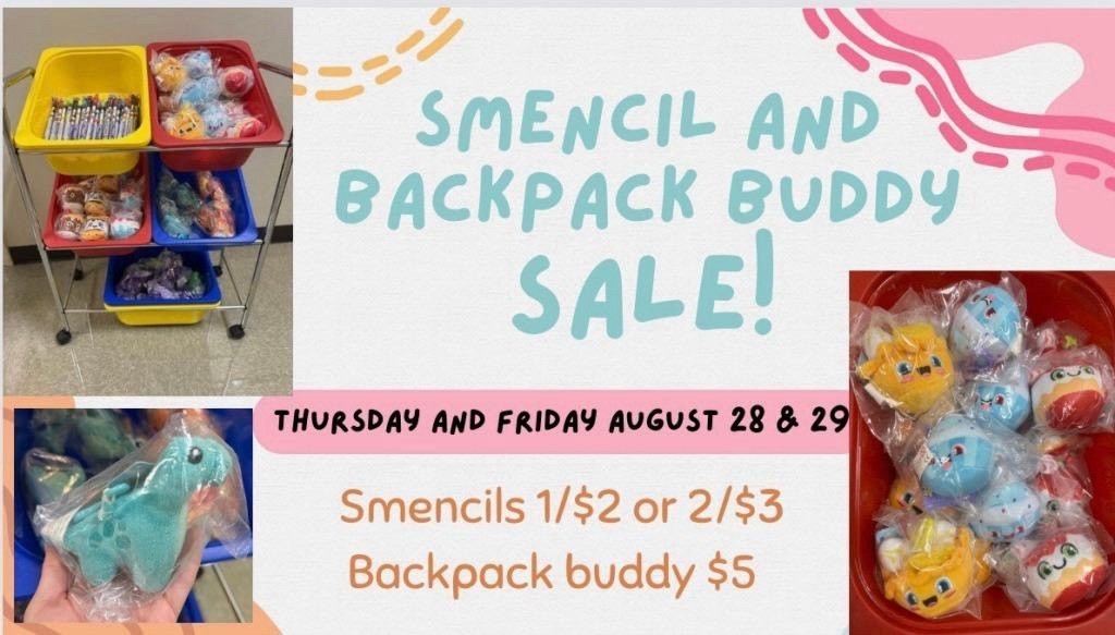 Smencils and Backpack Buddy Sale