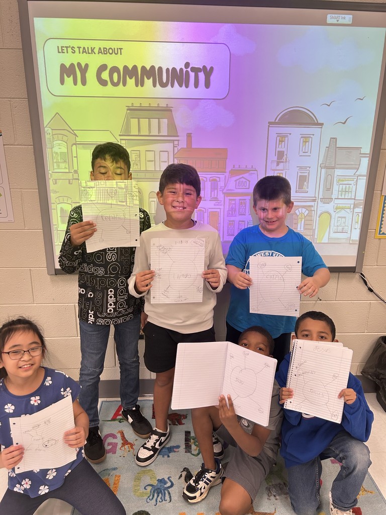 students sharing their community