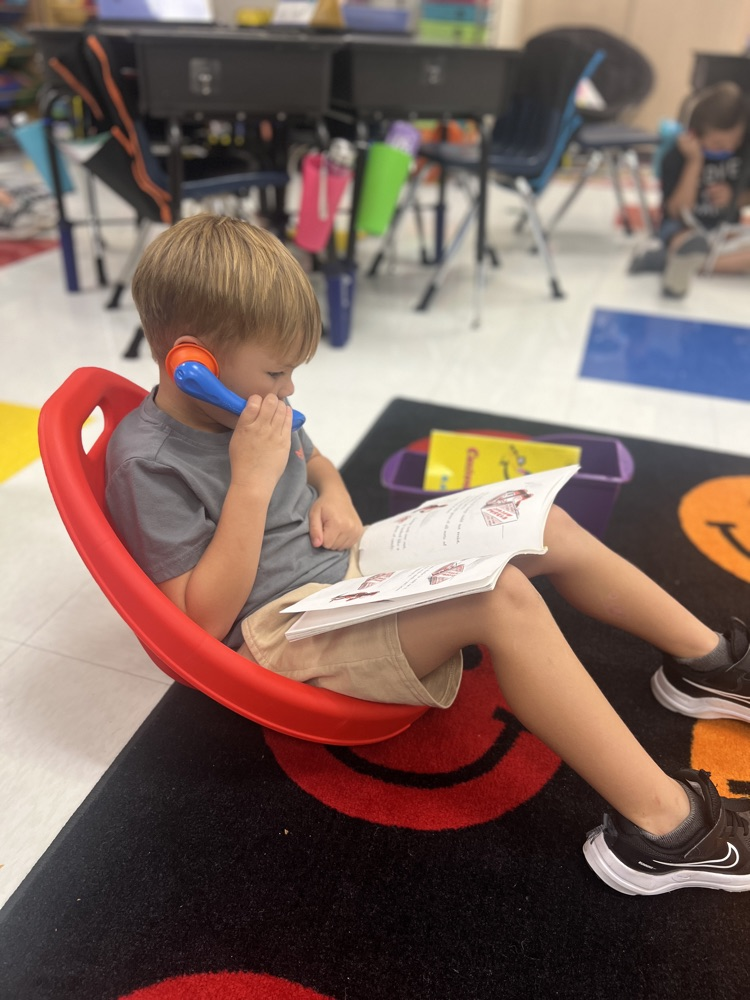 student reading a book
