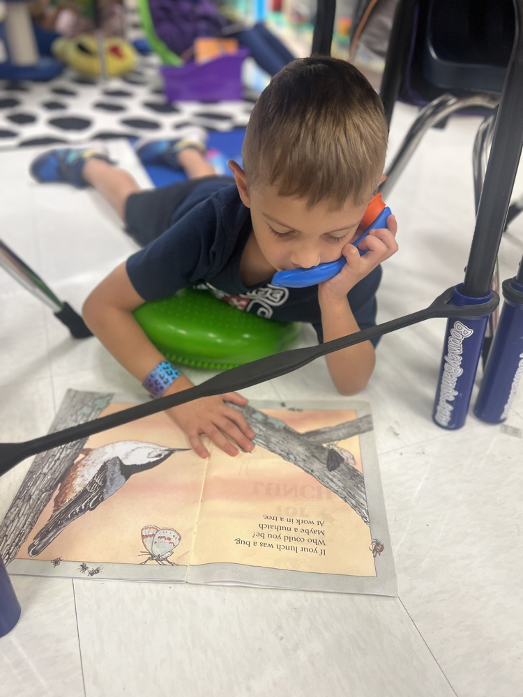 student reading a book