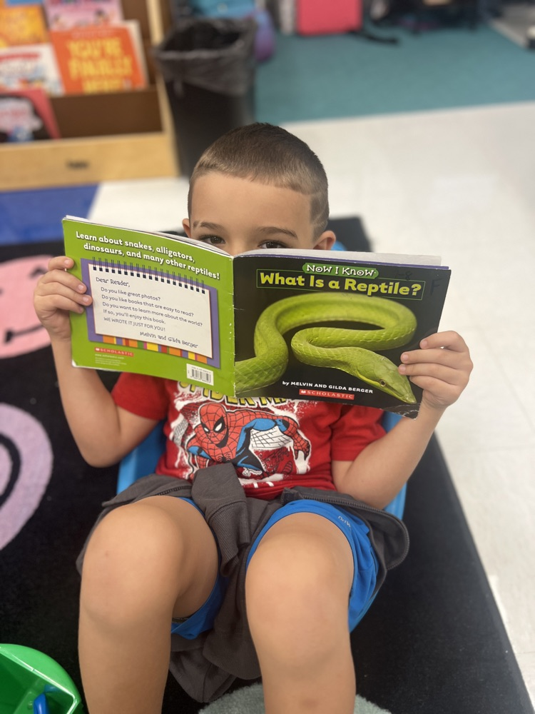 student reading a book