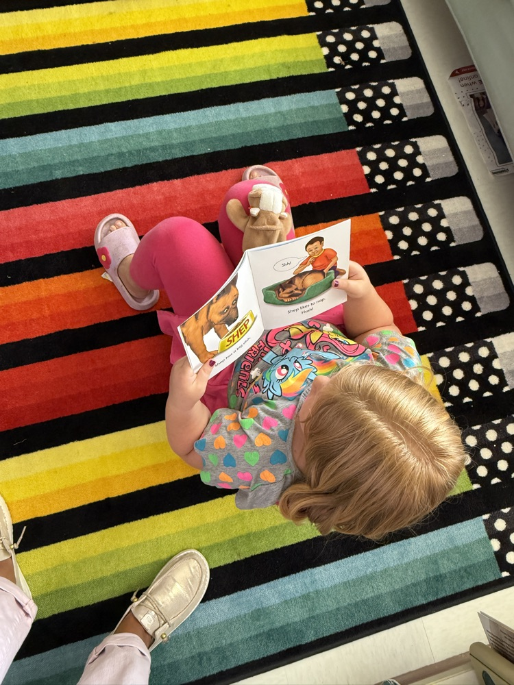student reading a book