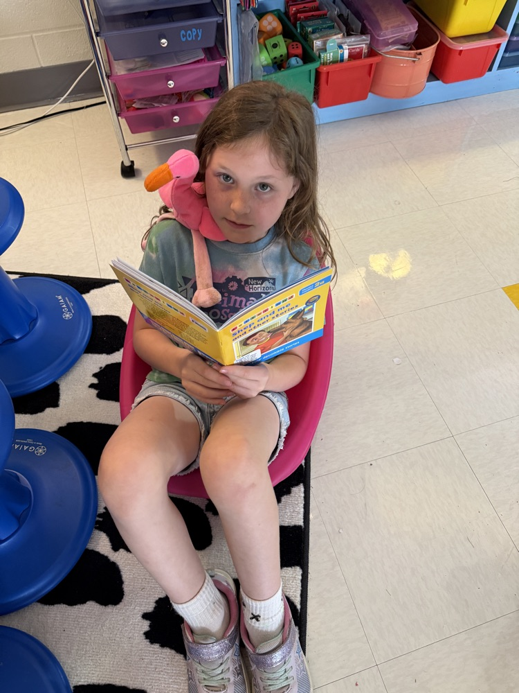 student reading a book