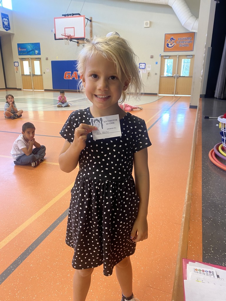 Congratulations to these Kindergarten Gators who have already earned their locomotor license in PE class!  