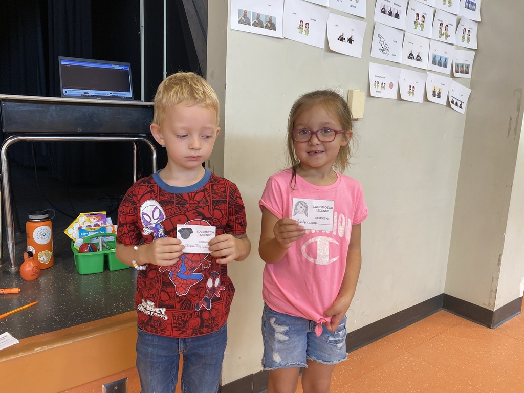 Congratulations to these Kindergarten Gators who have already earned their locomotor license in PE class!  