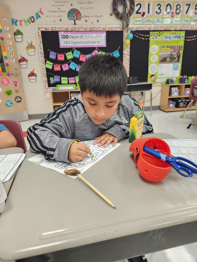 students working on their foldables