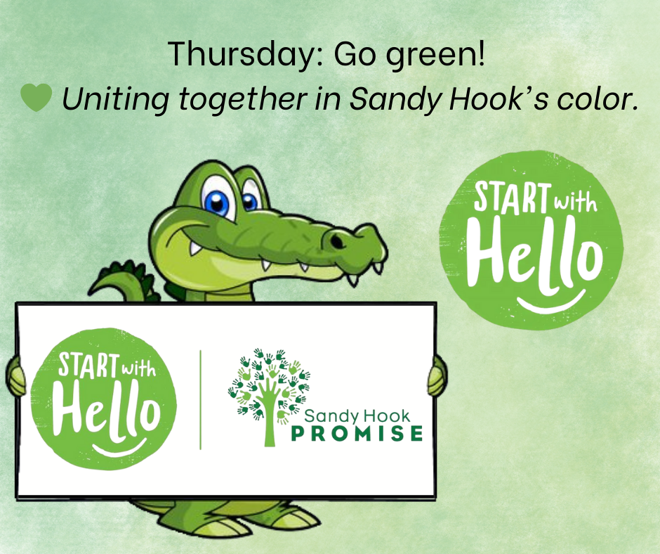 we’re going GREEN 🌿🍏 to unite together in Sandy Hook’s color.