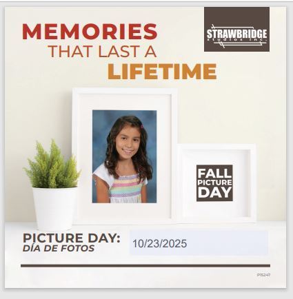 📸 Fall Picture Retakes 📸  A photographer from Strawbridge Studios will be at Rockford Elementary on Thursday, October 23, 2025 for Fall Retake Pictures.