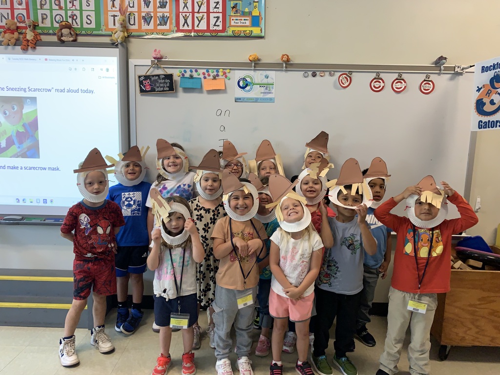 Mrs. Hendrix kindergarteners have been learning about scarecrows this week. They enjoyed becoming a scarecrow by making a mask.