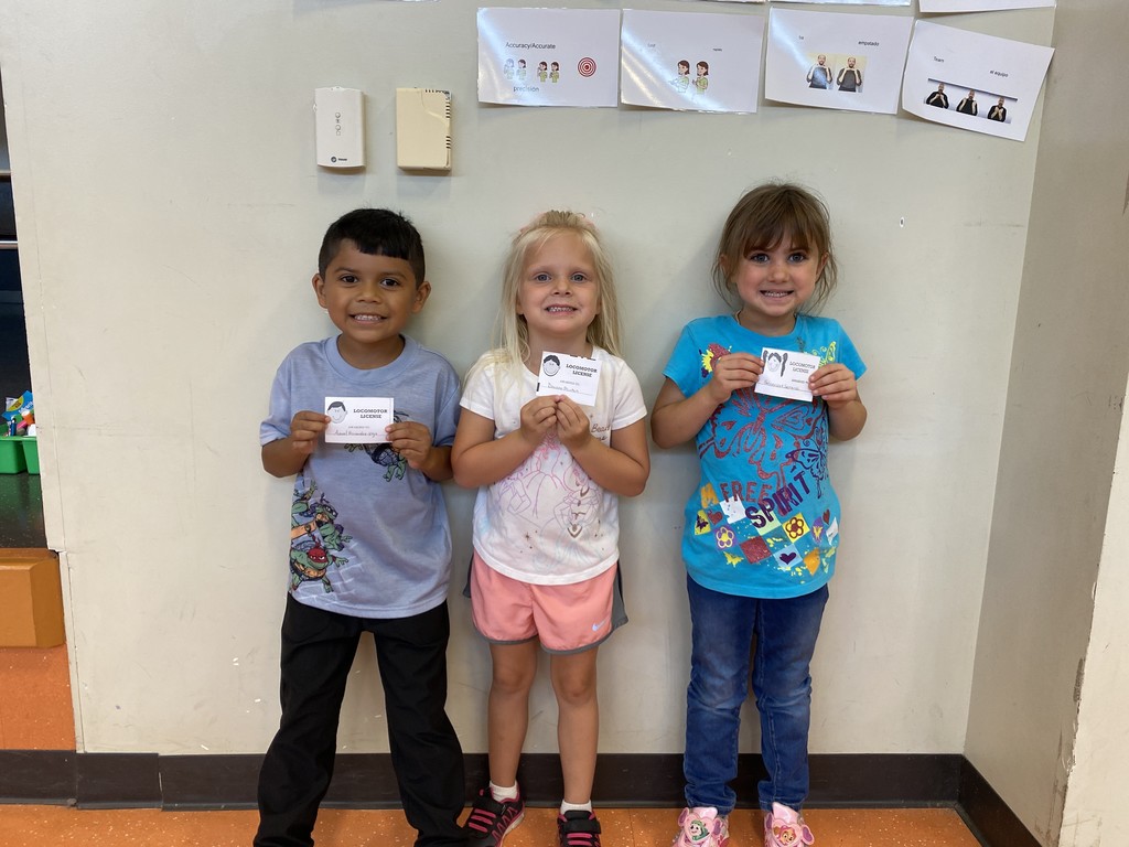 Congratulations to these Kindergarten Gators who have already earned their locomotor license this week in PE class! These students have already mastered all eight locomotor skills with proper form: run, walk, hop, jump, skip, gallop, leap, and side slide