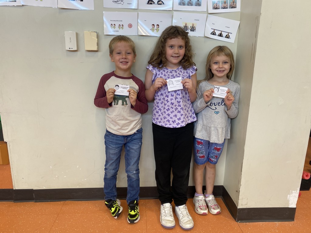 Congratulations to these Kindergarten Gators who have already earned their locomotor license this week in PE class! These students have already mastered all eight locomotor skills with proper form: run, walk, hop, jump, skip, gallop, leap, and side slide