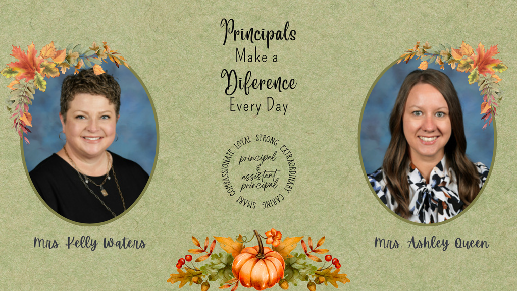 October is National Principal Month, and we are proud to recognize our school leaders at Rockford Elementary! Mrs. Kelly Waters – Principal Mrs. Ashley Queen – Assistant Principal Thank you both for your dedication, leadership, and the countless ways you support our students, staff, and families every day.