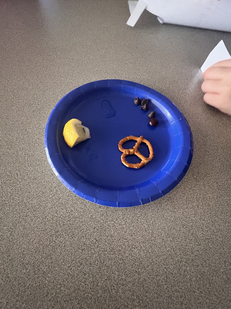 blueberry, pretzel, lemon