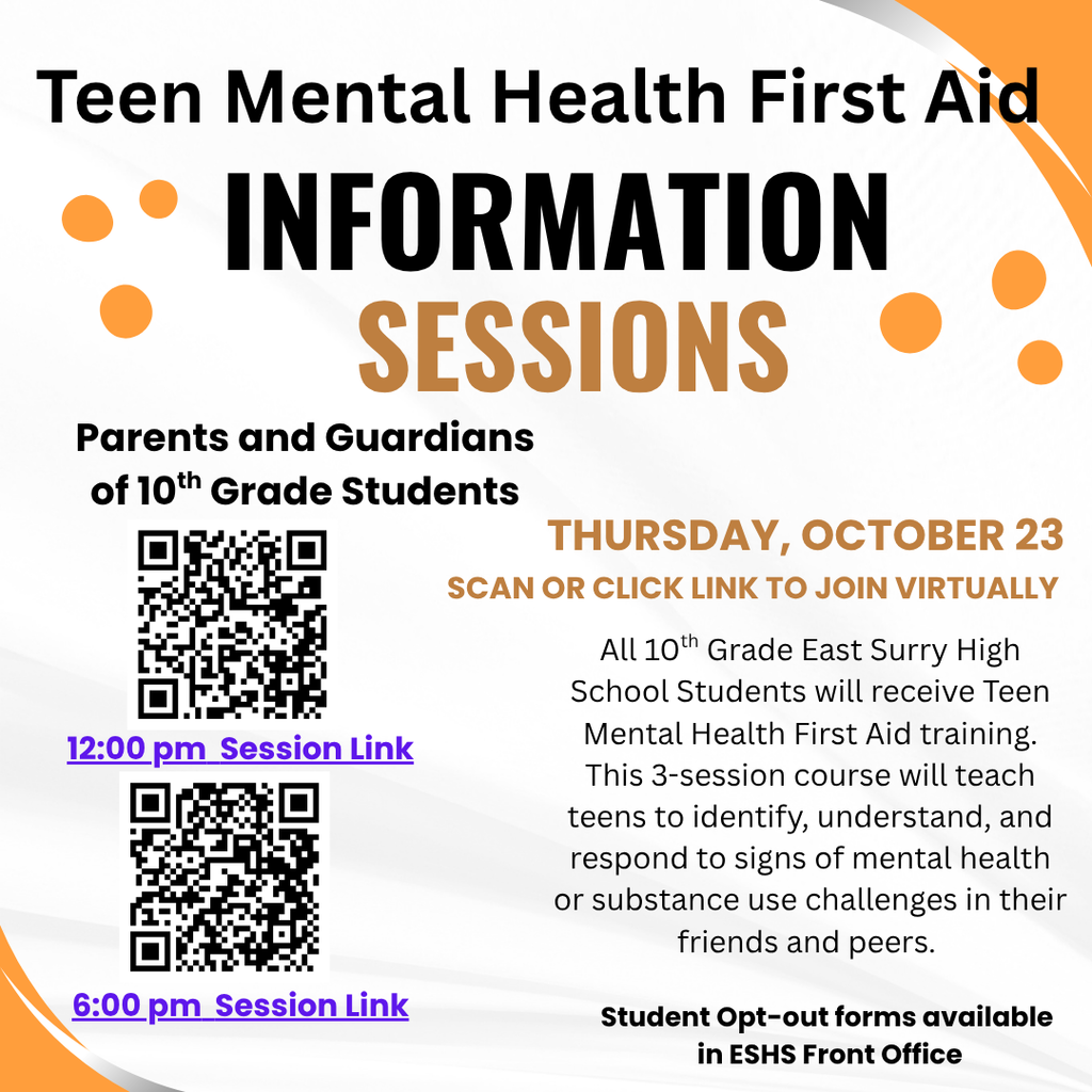 Teen Mental Health First Aid Information Sessions