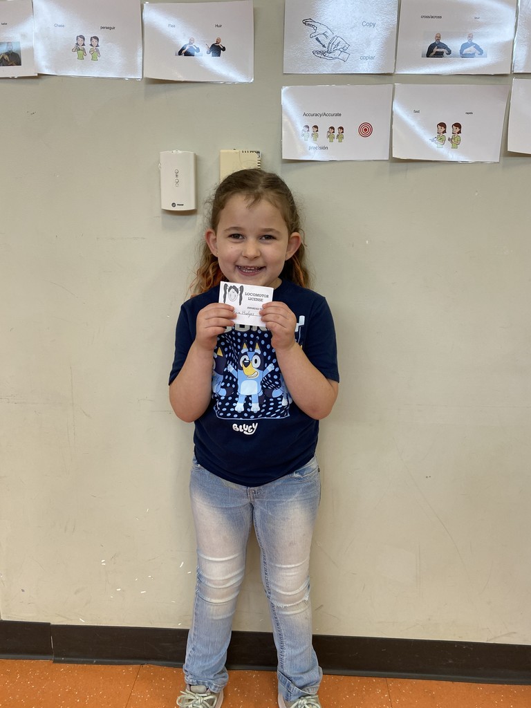 Congratulations to these Kindergarten Gators who have already earned their locomotor license this week in PE class!