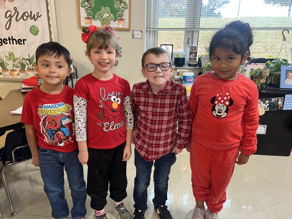 Students wore red on Monday to kick off Red Ribbon Week! 