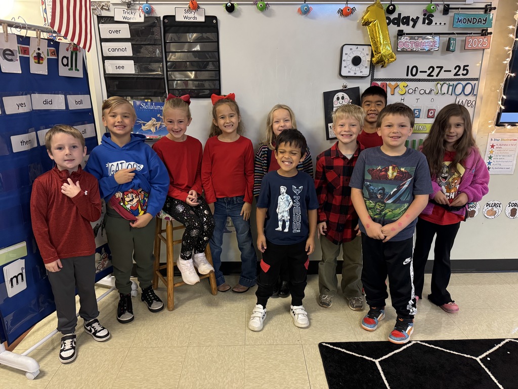 Students wore red on Monday to kick off Red Ribbon Week! 